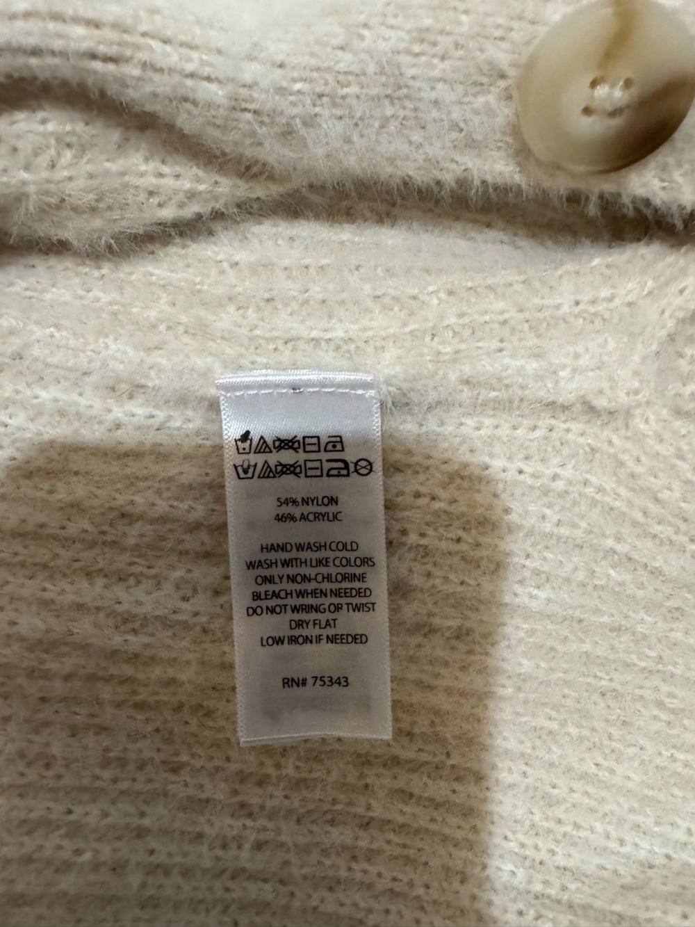 Jessica Simpson Cream Ribbed Button-Up Cardigan - Picture 3 of 3